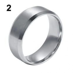 8mm Men&apos;s Women&apos;s Fashion Titanium Steel Polished Band Ring Wedding Jewelry - silver, US 7