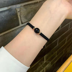 Natural Obsidian Braid Bracelets Crystal Stone Beads Handmade Black Redglass Stone Bracelets For Women Men Couple Jewelry Gift - black, A