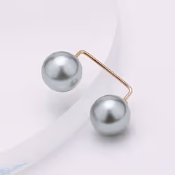 Simple Double Pearl Brooch Anti-glare Buckle Neckline Cardigan Pearl Buckle Pin Fixed Clothes Elegant Brooch Ladies Jewelry - ...