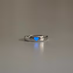 Fashion Blue Love Heart Luminous Ring For Women Men Fluorescent Ring Glow In Dark Adjustable Pair Finger Rings Jewelry Gifts ...