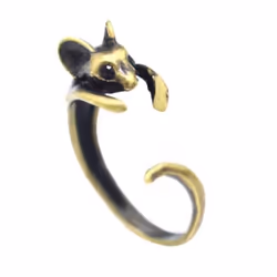 Punk Mouse Animal Wrap Ring Punk Mice Vintage Retro Rings For Women Anel Boho Chic Mouse Ring Men Jewelry - silver