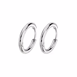 Unisex Hoop Earrings Gold Silver Color Colorful Round Ear Rings For Women Men Ear Clips European Hoops Earring - silver, 10mm