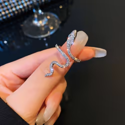 Open Snake Ring Adjustable Animal Rings Reptile For Men Women Fashion Punk Boy Girl Birthday Jewelry Gifts - as the picture