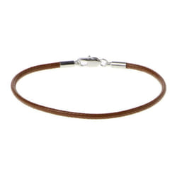 Bracelet Rope Braided Leather Bracelet Wristband Lobster Clasp Beads Diy Jewelry - tan