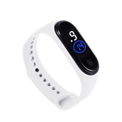 Stylish Shock Resistant Comfortable Unisex Led Digital Display Wristwatch For Children - white