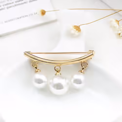??????korean Simple Pearl Cute Brooch Women&apos;s Accessories Kpop Brooches For Women Pins Enamel Pin Jewelry - gold