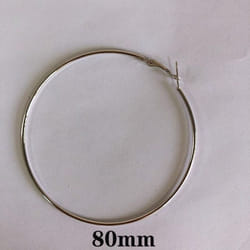 Fashion Earrings Big Circle Earrings Exaggerated Hop Circle Earring Jewelry Female Big Earrings - silver, 80mm