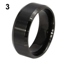 8mm Men&apos;s Women&apos;s Fashion Titanium Steel Polished Band Ring Wedding Jewelry - black, US 7