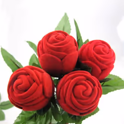 Red Rose Jewelry Box Wedding Ring Earrings Storage Display Holder Gift Box