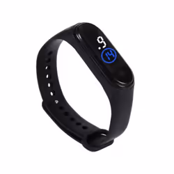 Stylish Shock Resistant Comfortable Unisex Led Digital Display Wristwatch For Children - black