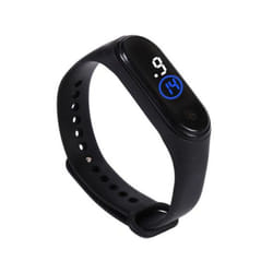 Stylish Shock Resistant Comfortable Unisex Led Digital Display Wristwatch For Children - black