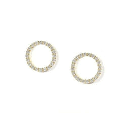 Delicate Small Circle Stud Earrings For Women Korean Fashion Earring Crystal Minimalist Jewelry Accessories - gold