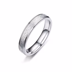 Rose Gold Silver Color Stainless Steel Frosted Couple Rings For Women Men Titanium Steel Ring Lovers 's Rings Wedding Je ...