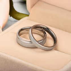 Rose Gold Silver Color Stainless Steel Frosted Couple Rings For Women Men Titanium Steel Ring Lovers &apos;s Rings Wedding Jewelry - silver, 6