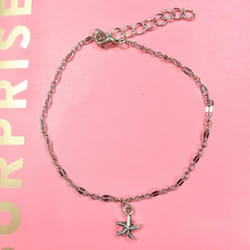 Star Anklet Bracelet On The Leg Fashion Summer Beach Foot Jewelry - silver