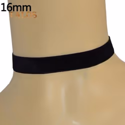 Women Lady Black Velvet Choker Gothic Necklace Simple Retro Jewelry Xmas Gift Suspension Trinket - Black Velvet 16mm