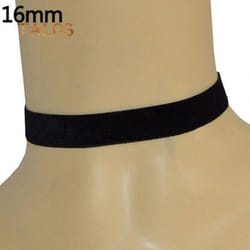 Women Lady Black Velvet Choker Gothic Necklace Simple Retro Jewelry Xmas Gift Suspension Trinket - Black Velvet 16mm