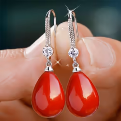 Fashion Silver Color Waterdrop Imitation Pearls Drop Earrings For Women Elegant Shinying Round Imitation Pearls Stud Earrings - as the picture, 4