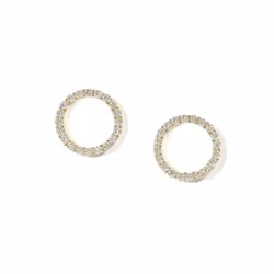 Delicate Small Circle Stud Earrings For Women Korean Fashion Earring Crystal Minimalist Jewelry Accessories - silver