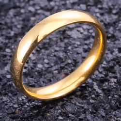 4mm Polished Stainless Steel Wedding Engagement Ring Simple Couple Picky Gifts - silver, 11