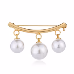 Women Curve Beaded Jewelry Brooch Pearl Practical Anti-light Brooch Creative Brooch Collar Pin - silver, Curved brooch