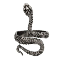 Stylish Punk Men Women Snake Shape Adjustable Opening Finger Ring Party Jewelry Accessories Gifts - black