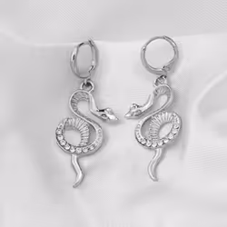 Ladies Earrings Earrings Full Rhinestone Snake-shaped Long Earrings Fashion Earrings - gold