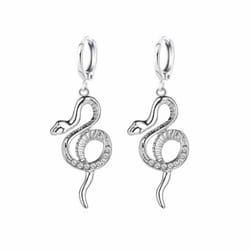 Ladies Earrings Earrings Full Rhinestone Snake-shaped Long Earrings Fashion Earrings - silver