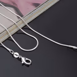 European Style Fashion Unisex Round Snake Chain Long Necklace Chains - silver, 60 cm