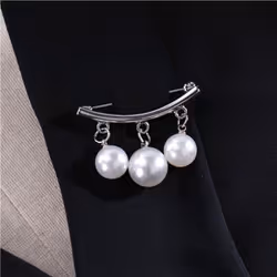 Korean Simple Pearl Cute Brooch Women&apos;s Accessories Kpop Brooches For Women Pins Enamel Pin Jewelry - silver