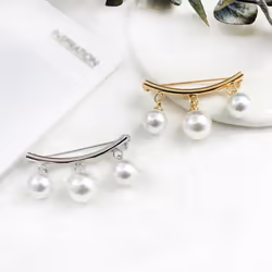 Korean Simple Pearl Cute Brooch Women&apos;s Accessories Kpop Brooches For Women Pins Enamel Pin Jewelry - silver