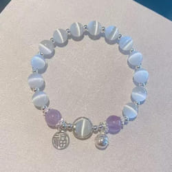 Imitation Opal Crystal Beaded Bracelet Fashion Light Luxury Elastic Bangle Simple Wrist Chain For Girl Women Jewelry Accessories - 4