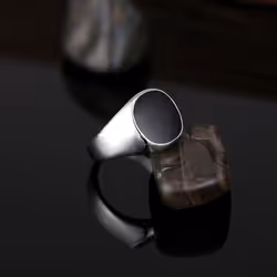 Vintage Men Alloy Ring For Male Trendy Minimalist Design Oil Drop Enamel Mens Finger Rings Fashion Jewelry - silver, 7