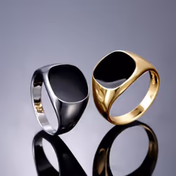 Vintage Men Alloy Ring For Male Trendy Minimalist Design Oil Drop Enamel Mens Finger Rings Fashion Jewelry - silver, 7