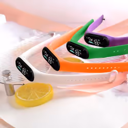Kids Electronic Watch Sports Waterproof Large Font Screen Led Display Luminous Auto Date Full Calendar Digital Watch - green