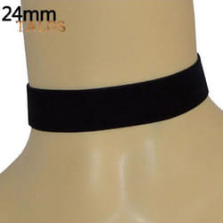Women Lady Black Velvet Choker Gothic Necklace Simple Retro Jewelry Xmas Gift Suspension Trinket - Black Velvet 24mm