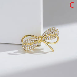 Bowknot Sunflower Rhinestone Crystal Brooch Wedding Dress Up Bouquet Corsage - 2.46x1.53cm