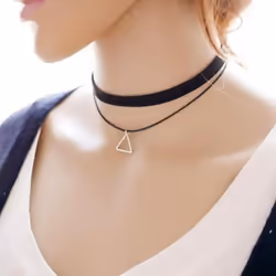 Women Korean Style Triangle Pendant Necklace