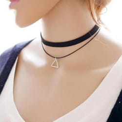 Women Korean Style Triangle Pendant Necklace