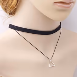 Women Korean Style Triangle Pendant Necklace