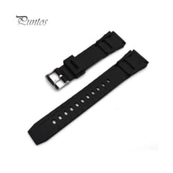 18-22mm Men Black Silicone Rubber Waterproof Sport Wrist Watch Band Strap - 18mm