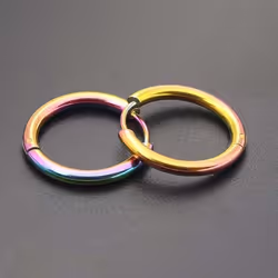 Unisex Hoop Earrings Gold Silver Color Colorful Round Ear Rings For Women Men Ear Clips European Hoops Earring - gold, 14mm