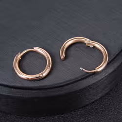 Unisex Hoop Earrings Gold Silver Color Colorful Round Ear Rings For Women Men Ear Clips European Hoops Earring - gold, 14mm