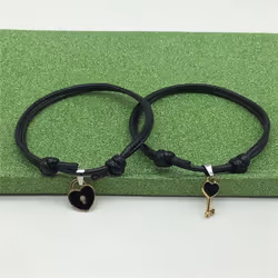 Jewelry A Simple Couple Bracelet Key Love Lock Bracelet Jewelry Bracelet - black
