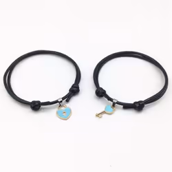 Jewelry A Simple Couple Bracelet Key Love Lock Bracelet Jewelry Bracelet - black