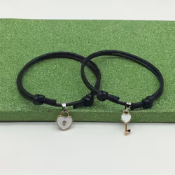 Jewelry A Simple Couple Bracelet Key Love Lock Bracelet Jewelry Bracelet - white