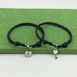 Jewelry A Simple Couple Bracelet Key Love Lock Bracelet Jewelry Bracelet - white