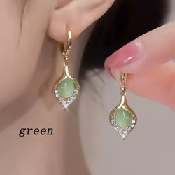 New Women's Fashion Geometric Earrings Temperament Drop Earrings Girl Gift Earrings - green