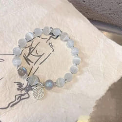 Imitation Opal Crystal Beaded Bracelet Fashion Light Luxury Elastic Bangle Simple Wrist Chain For Girl Women Jewelry Accessories - 5