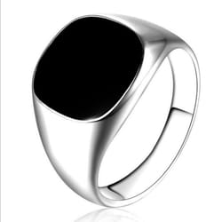 Vintage Men Alloy Ring For Male Trendy Minimalist Design Oil Drop Enamel Mens Finger Rings Fashion Jewelry - silver, 11